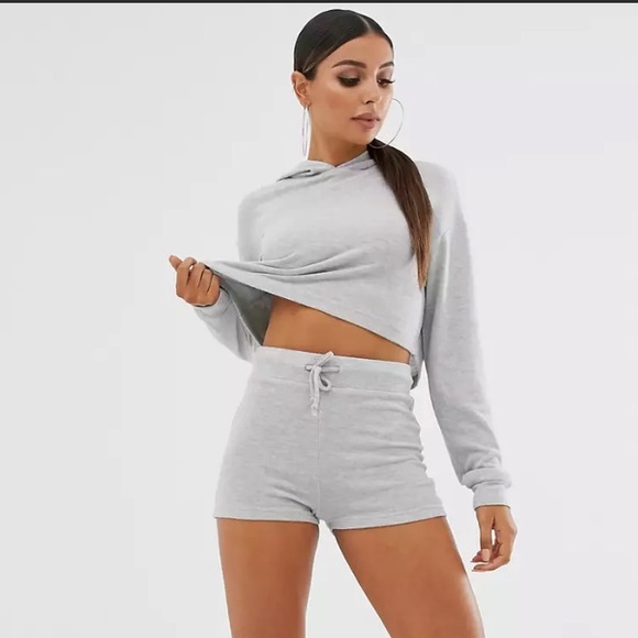 ASOS Loungeable mix & match cheeky lounge short in grey, Size US 8 - Picture 2 of 8